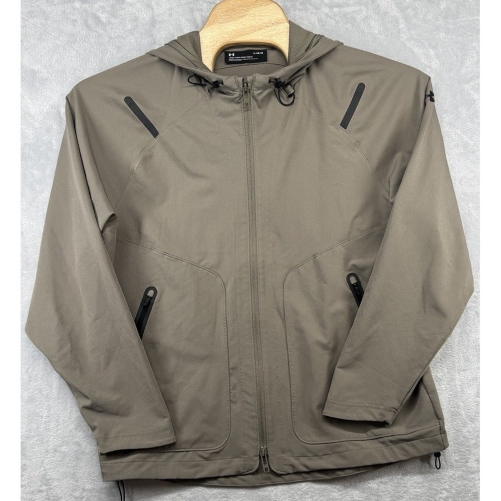 Under Armour UA Storm Unstoppable Jacket Beige Hooded Full Zip Men's Size L